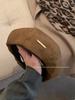 Pu Leather Beret Women's Autumn and Winter New Face Small Pumpkin Hat Literary and Retro Star Anise Painter Bud Hat