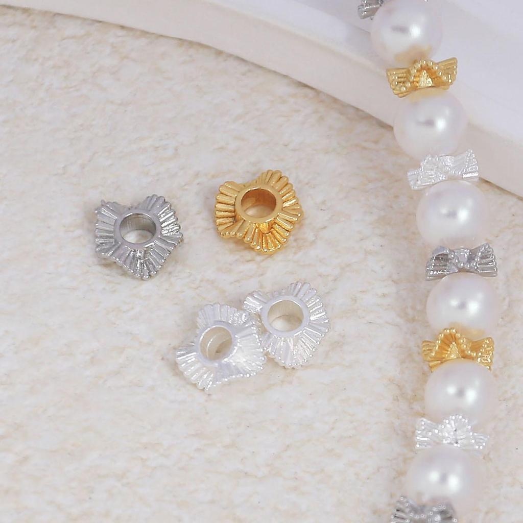 18K Gold Filled Gewellte Spitze Abstandshalter Perlen für DIY Barocke Armbänder & Halsketten