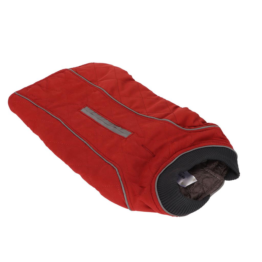 Dog Cold Weather Coats Retro Thicken Warm Skin Friendly Reflective Winter Jacket for Medium Large Dogs Red