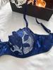 2 Piece Floral Embroidery Sexy Lingerie Set Women Thin Transparent Bralette Lace Push Up Bra Panty