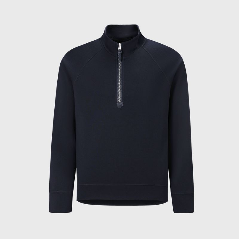 Merino Wool Tencel Lyocell American-Style Light Luxury Half-Zip Stand Collar Sweatshirt for Men, Spring and Autumn Foreign Trade Men's Casual Jacket