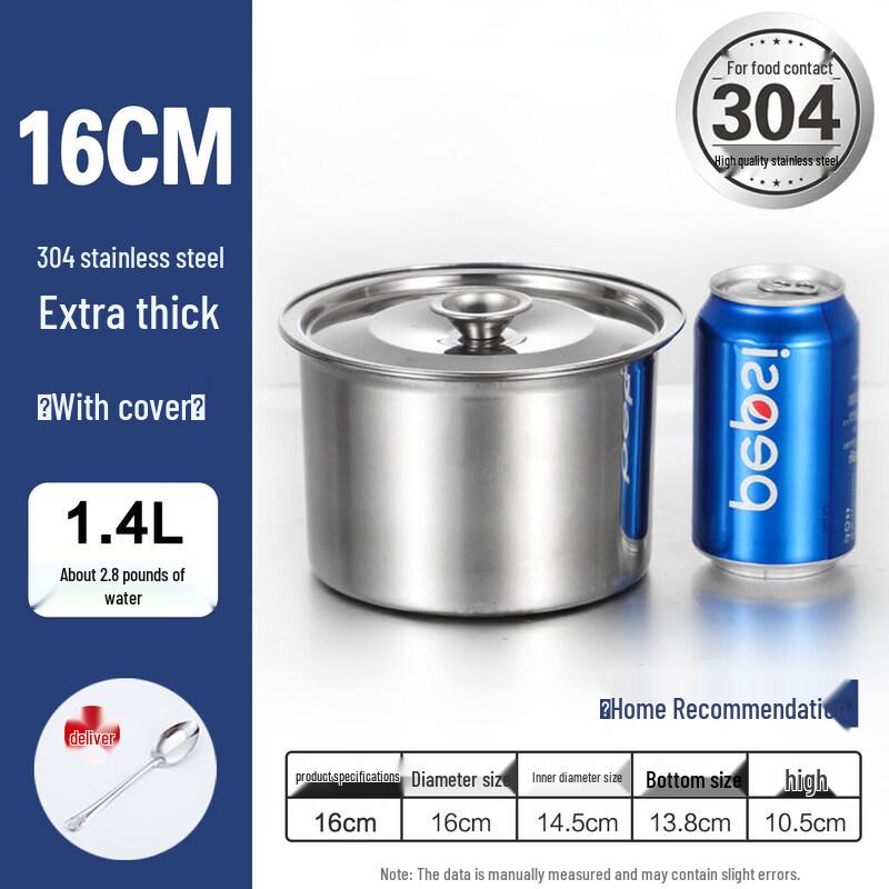 Commercial Stainless Steel Condiment Pot with Lid