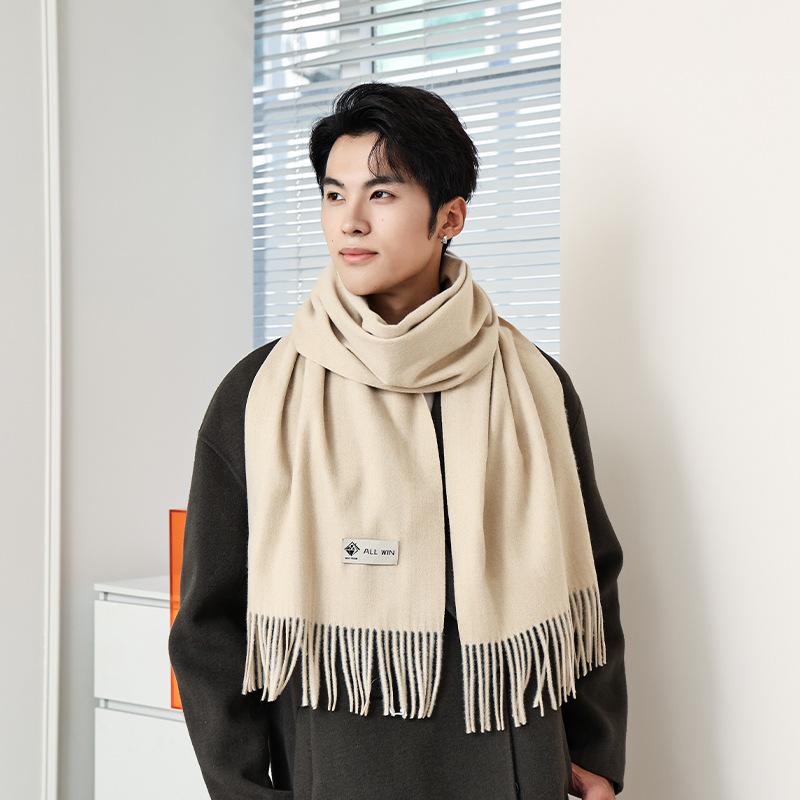 Wool autumn and winter warm scarf warm color scarf solid color simple and versatile gift fashion