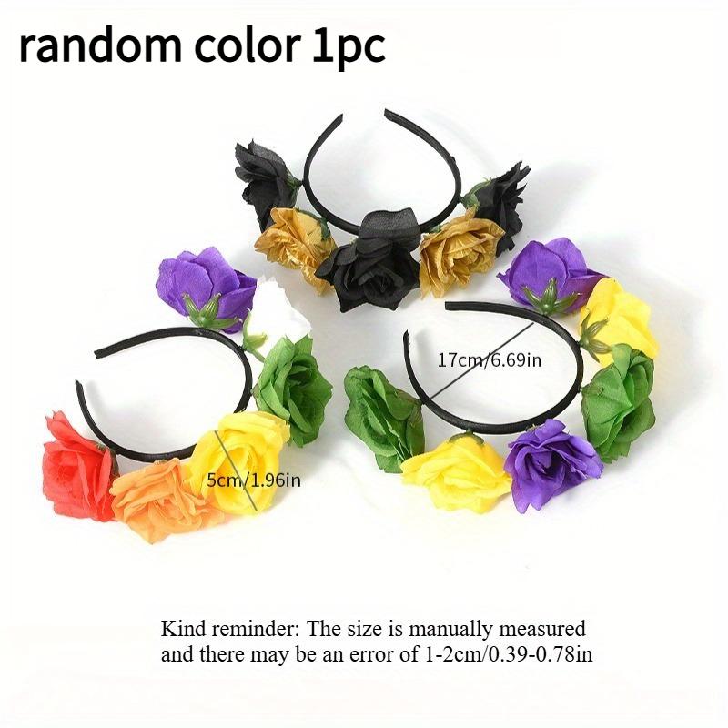 

1pc Carnival Rose Flower Headbands, Bridal Headbands, Holiday Hair Accessories, Holiday Party Simulation Flower Hair Accessories