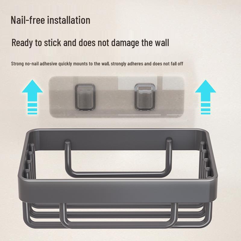 Wire Basket Toilet Paper Holder & Shelf - No Drill, Wall-Mounted Tissue Box for Bathroom Rolls and Folded Paper