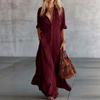 2026 Damen Sommer Patchwork Knopfleisten Hemdkleid