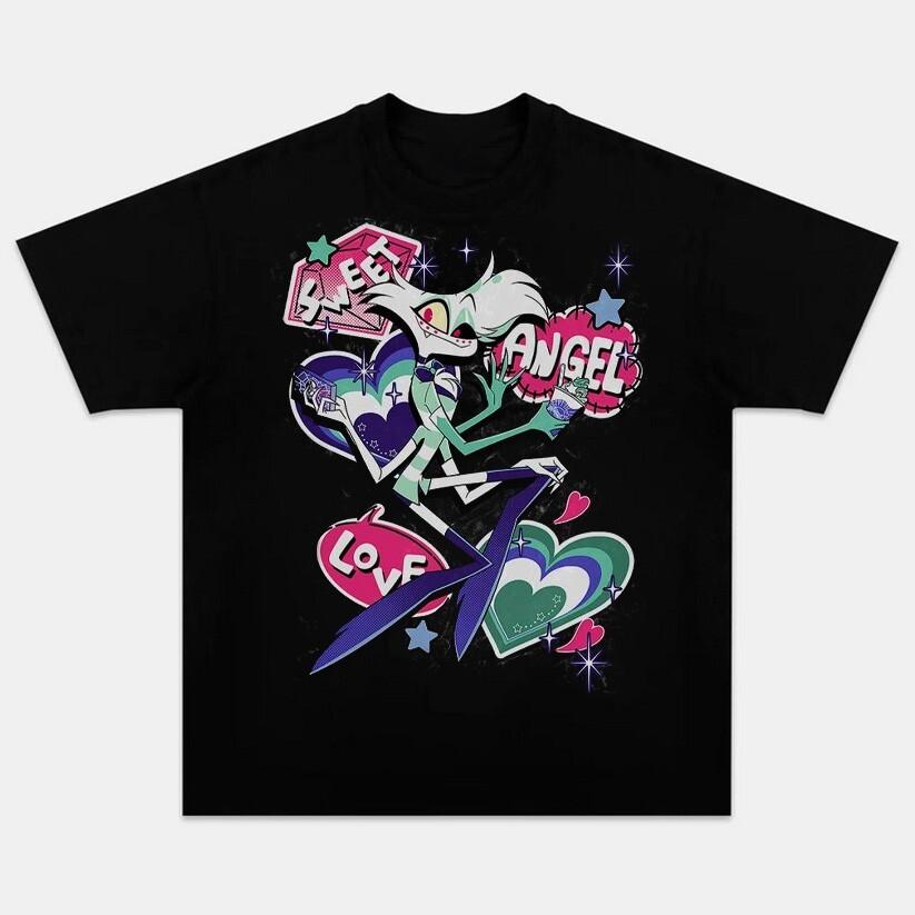 Hazbin Hotel Sweet Angel Love Angel Dust T-Shirt Unisex Short Sleeve Shirt S-5XL S разноцветный