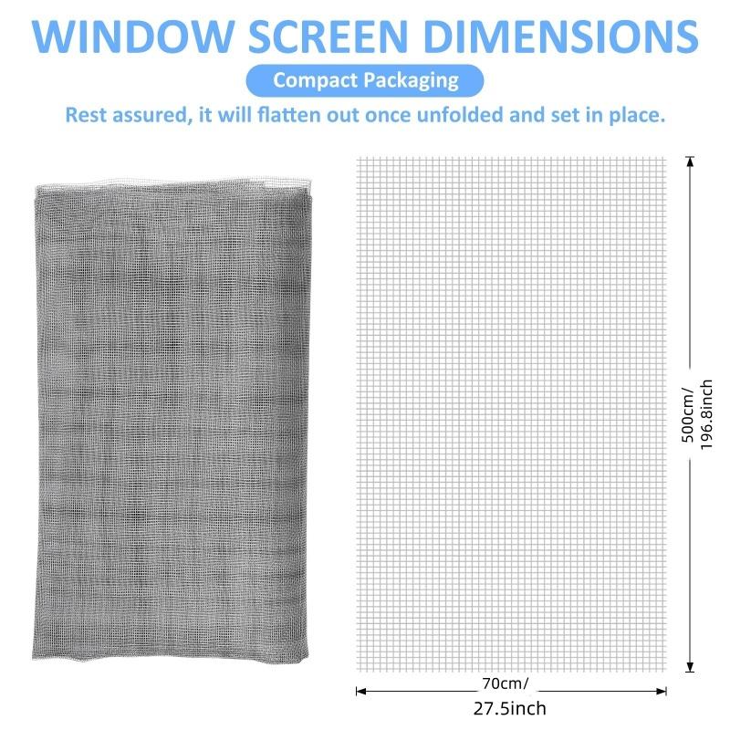 Window Screen Net DIY Ease Cutting Glass Fiber Mesh Good Ventilation Door Screen Durable Washable Removable Screen for Home
