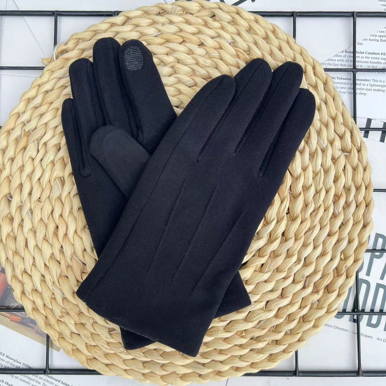 

German Velvet Men S Thermal Gloves Velvet Thickened Touch Screen Driving Cycling Sports Windproof Outdoor Gloves Men one size fits all чёрный