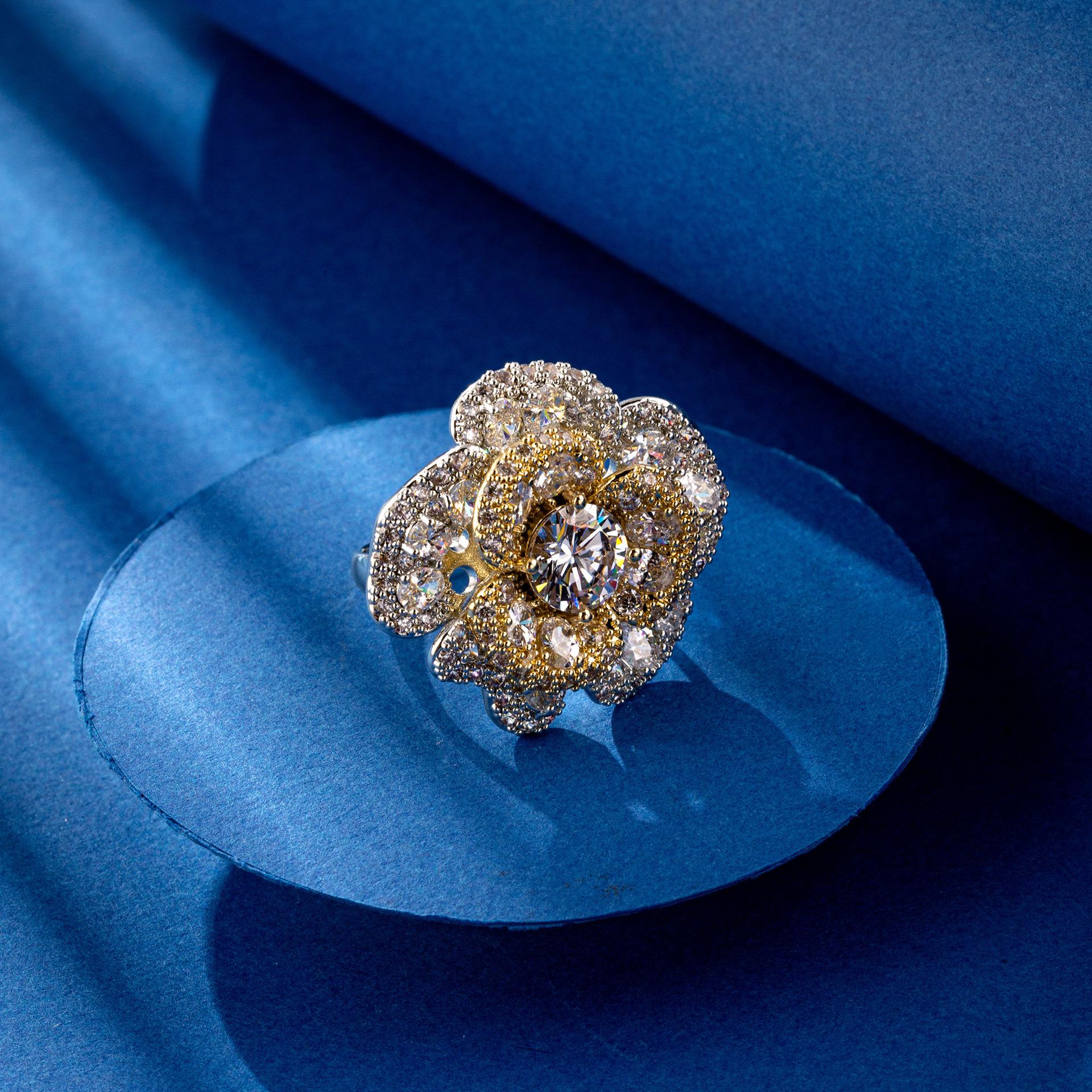 Винтажное кольцо с камелией - Элегантный ретро-стиль для женских вечерних вечеринок и творческих мероприятий