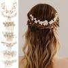 Handmade Ceramic Flower Hair Comb For Bride Vintage Fairy Wedding Headpiece Elegant Bridal Hair Accessory