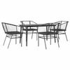 VidaXL Ensemble à manger de jardin et coussins 5 pcs noir rotin verre 3334501