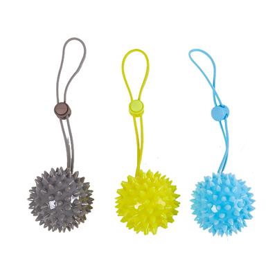 Durable 5.5Cm Tpr Spiky Massage Grip Ball With Rope String Spike Massager Trigger Point Hand Pain Relief Hedgehog Balls