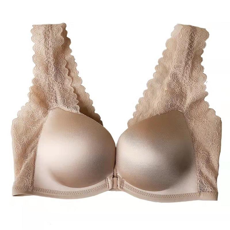 Lingerie Front Buckle Small Breasts Gathered Beauty Back Without Steel Ring Lace Side Collection Adjustable Top Support Collect Side Breasts Bra