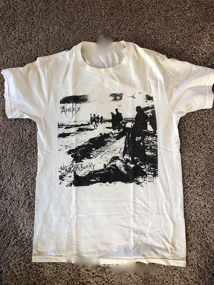 Vtg Amebix No Sanctuary Cotton White All Size Unisex Tee Shirt Unisex T-Shirt S