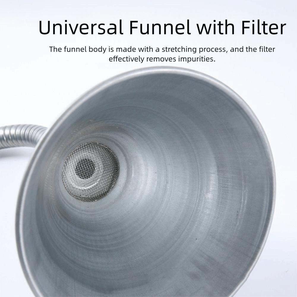 Filter Screen Metal Funnel Flexible Widely Mouth Refueling Funnel  Liquid Fluids