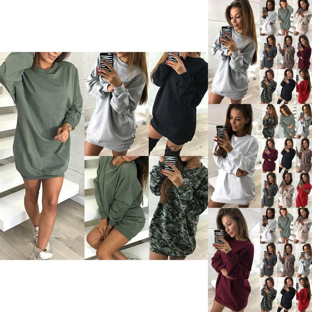 Stylové dámské oversized šaty s kapucí Dlouhý pulovr Mikina Pro zimní nošení