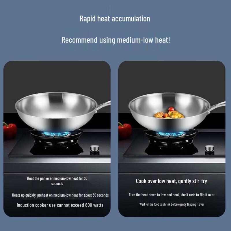 MAXCOOK Triple-Layer Steel Wok