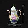 European Miniature Flower Ceramic Teapot Cup Set Dollhouse Pretend Play Toy