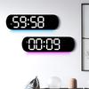 Creative RGB Color-changing Wall Clock Multifunctional LED Large Screen Clock Digital Electronic Clock Living Room Clock 6651R