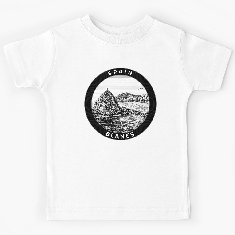 Blanes Spain Linocut Style  Kids T-Shirt 170