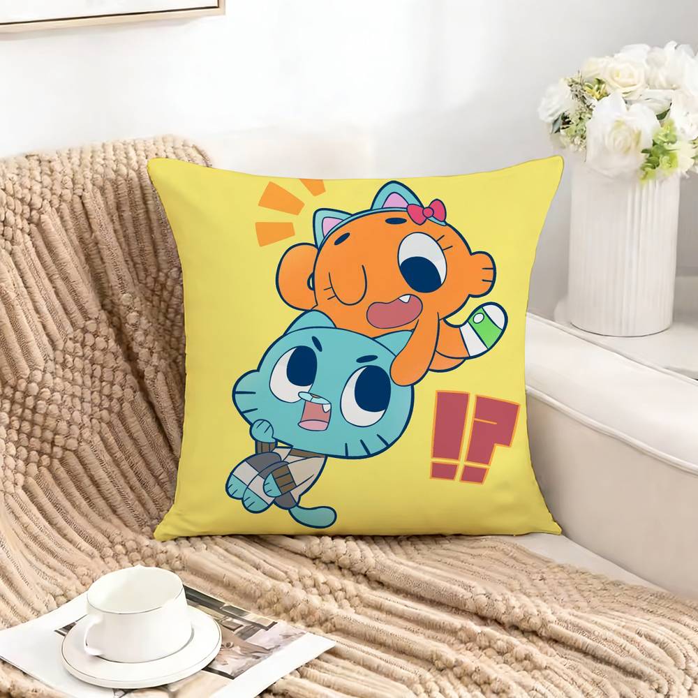 The AAMAZING WWorld of GGumball Pillow Case Square DoubleSided Sofa Cushion Cover Bedroom Bedside Pillow