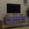 Vidaxl Wall-Mounted TV Cabinets With LED, 2 Pcs., Sonoma Oak, 60X30X40 Cm