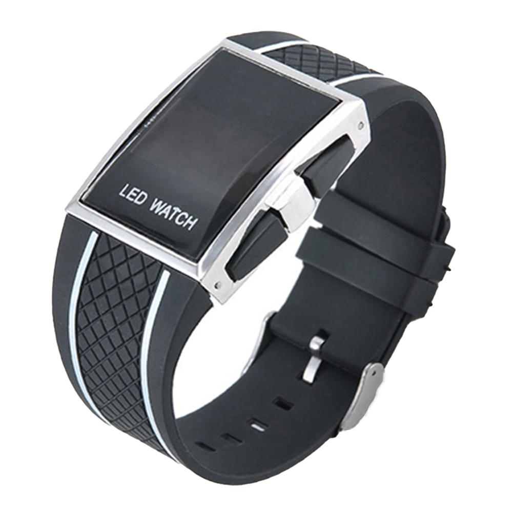 Mode Casual Unisex fyrkantigt fodral LED Digital Display Sportarmbandsur present