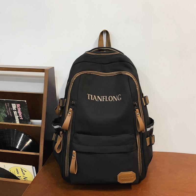 

Large capacity backpack, men s and women s niche design sense school bag, high school student, college student computer backpack, trend bag чорний