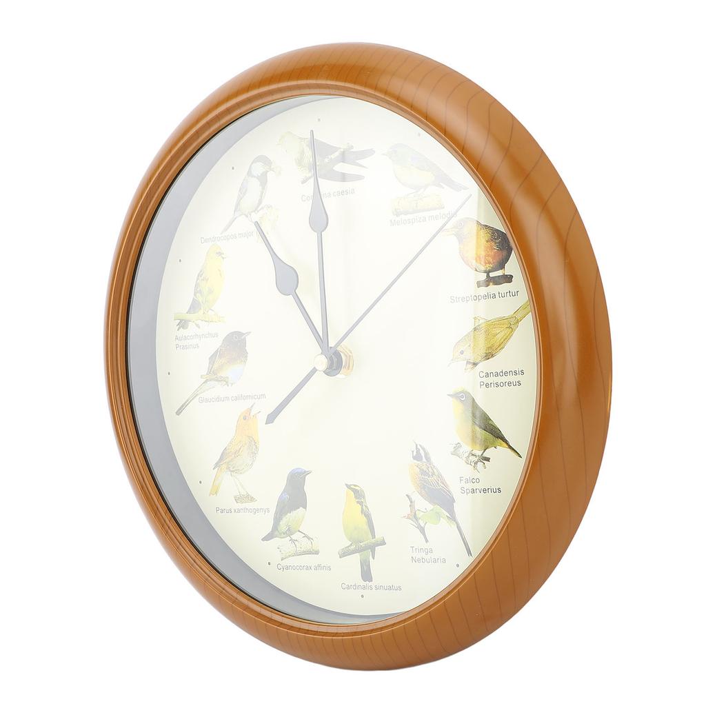 10 Inch Wall Clock Multipurpose Cuckoo Round Silent Punctual Bird Calls Christmas Music Indoor Wall Clocks for Living Room