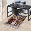 1pc Christmas Deer and Bear Plaid Hoodie Chair Mat - Anime Cartoon Design Office Chair Pad - Non-Slip Carpet for Home Decor, Living Room, Bedroom, Gam