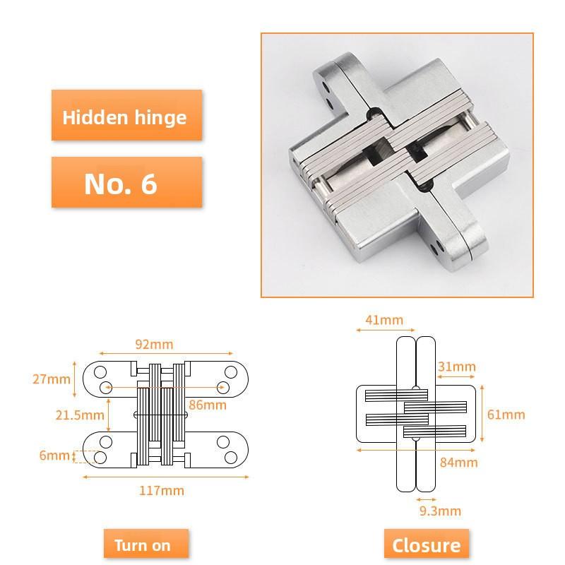 1PC Stainless Steel Hidden Hinges 180° Invisible Folding Window Door Hinge With Screws Furniture Hardware Accessories