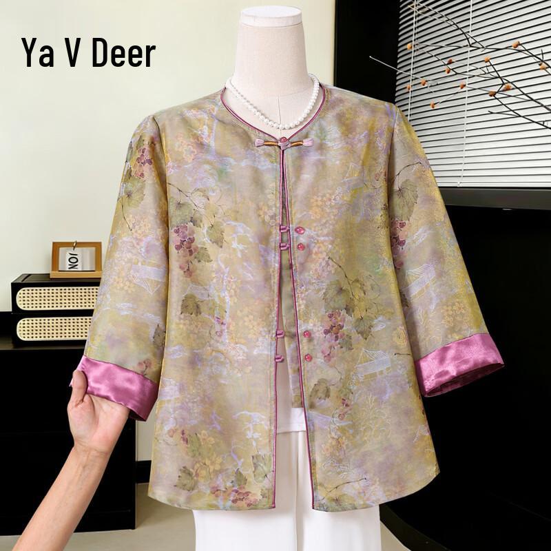 Yalu Women s New Chinese Style Embroidered Summer Shirt XL