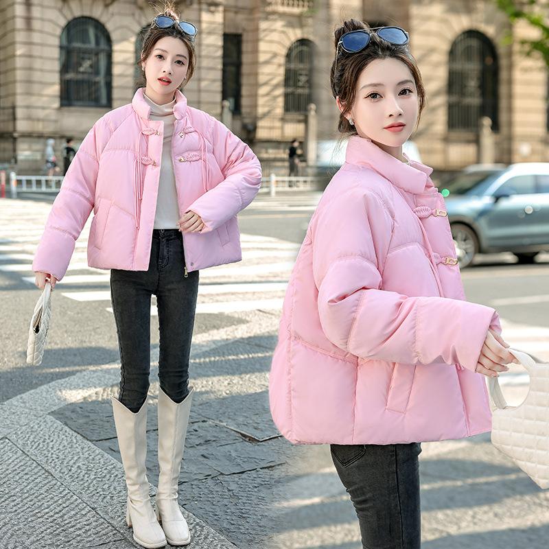 Short national style down cotton jacket women's 2025 winter new Chinese light luxury small fragrance buckle thickened jacket