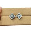 Celebrity Style Full Of Diamonds Four-Leaf Clover Stud Earrings, Women'S Light Luxury Niche Design, Advanced Sense Burst, Exquisite Small Fragrant