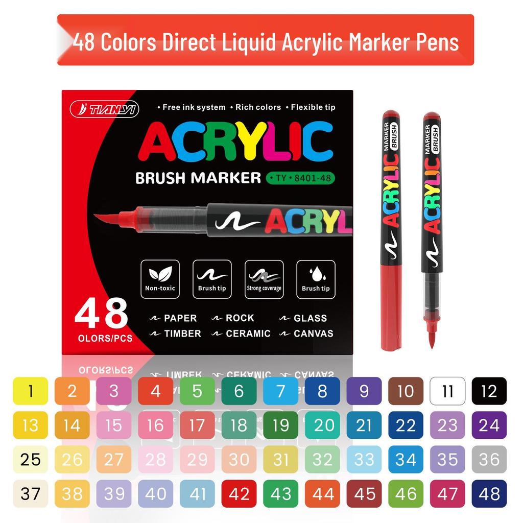 Marqueur à encre liquide acrylique étanche à séchage rapide anti-bavure pour l'art