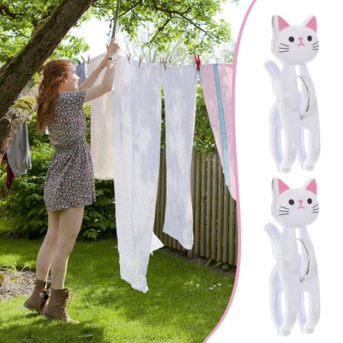 FmtwPhn Cat Clothespins, Clothes Clips, Cat-Shaped Towel Clips | Non-Slip, No-Stain Clothes Hanger Clothespins for Drying Clothes