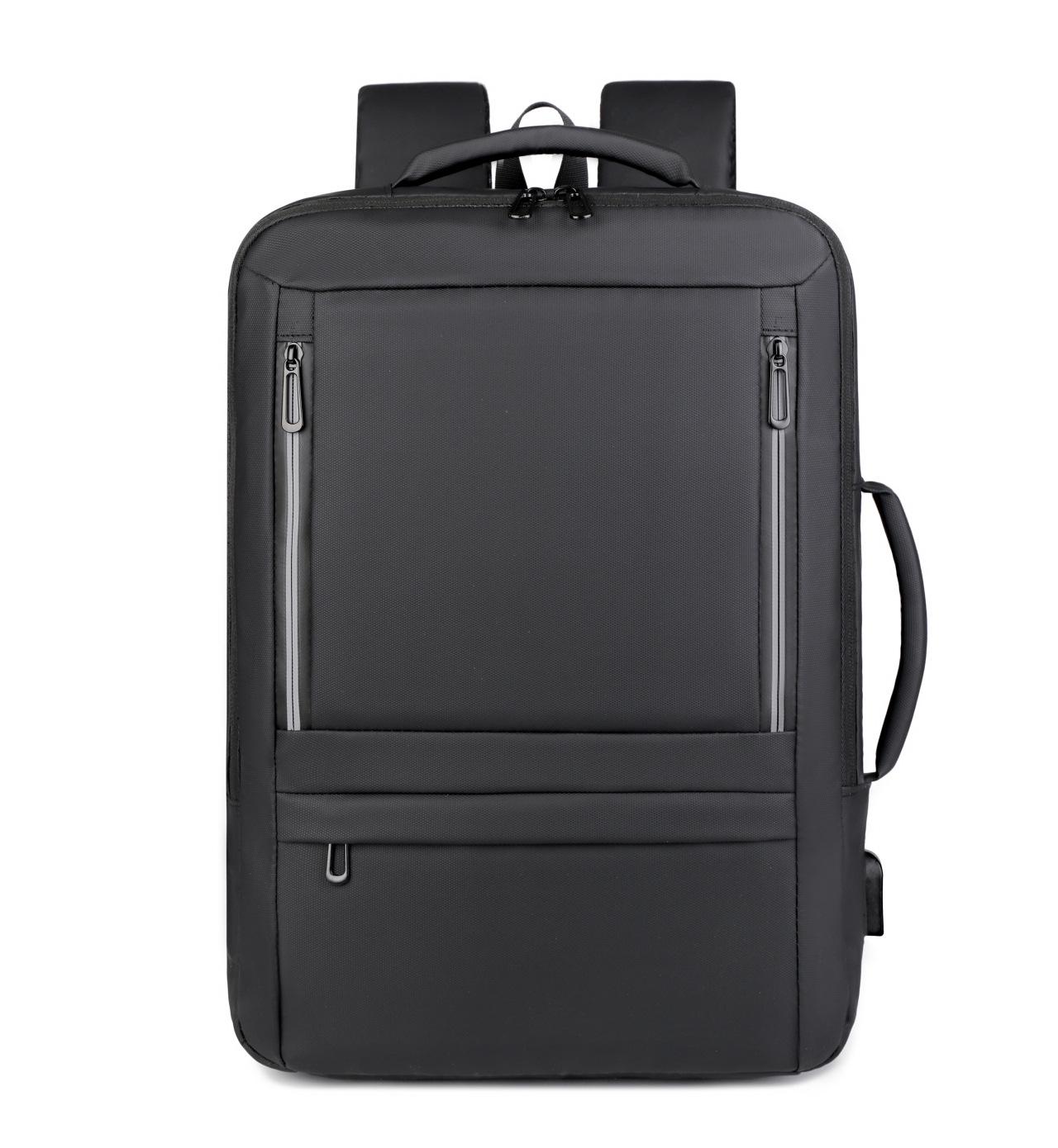 

Мужской расширяемый дорожный рюкзак для ноутбука - Высокая вместимость, деловая сумка для международных поездок чёрный