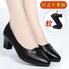 Soft leather single shoes low heel spring and autumn soft sole comfortable leather shoes medium heel shoes new