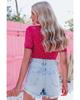 Azura Exchange Rhinestone Embellished Short Sleeve Bodysuit