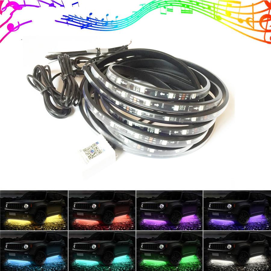 4x Waterproof Colorful Chassis Lamp 5050 SMD 210 Model  Flexible LED Strip Under
