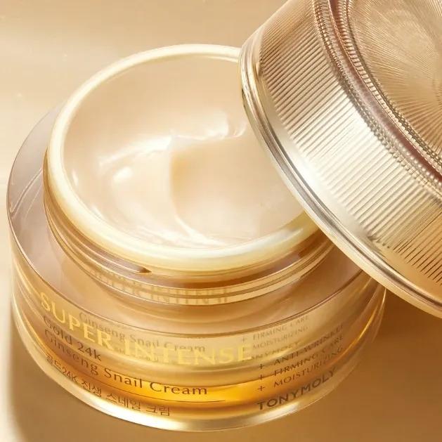TONYMOLY Super Intense Gold 24K Ginseng Snail Cream Nourishing Firming Moisturizer 50ml