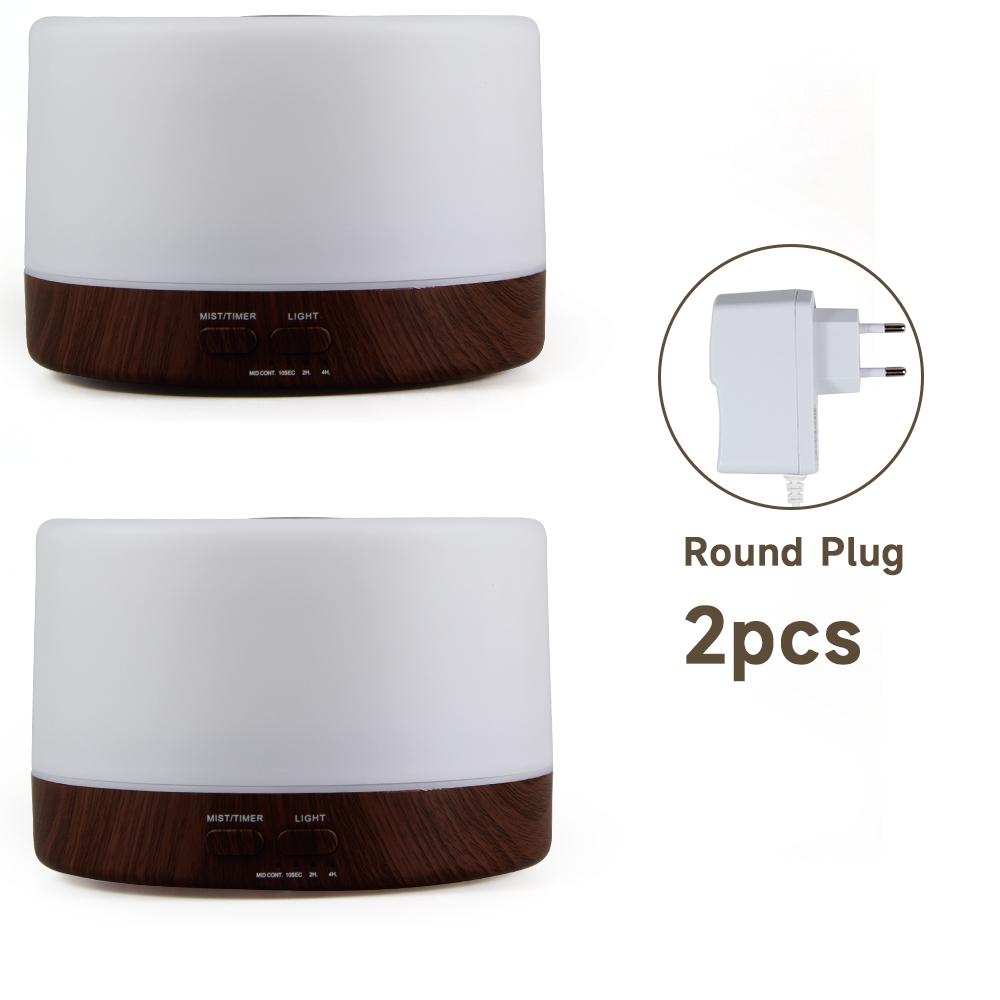 500ml Remote Control Essential Oil Diffuser Desktop Aroma Diffuser Mute Ultrasonic Air Humidifier with 7 Colors Night Light