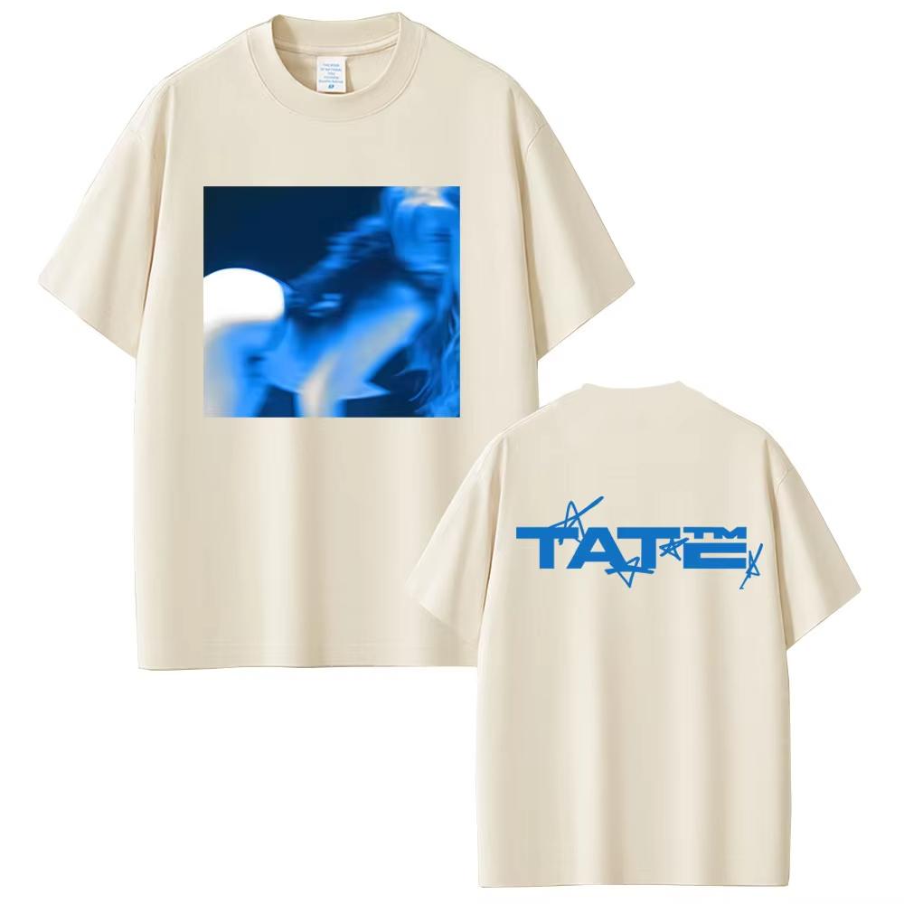 Tate McRae TiT for Tat Album 2025 Tričko Pánské Dámské Módní Popové Hudební Tričko Unisex Ležérní Bavlněné Vintage Trička s Krátkým Rukávem