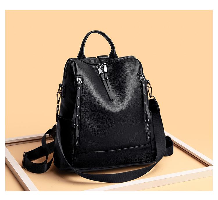 

Женский большой рюкзак из мягкой кожи с защитой от краж - Универсальный, модный, дорожная и школьная сумка, 2025 30x14x30 CM