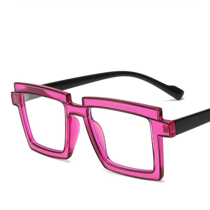 Vintage Luxury Brand Designer Punk Square TR90 Glasses Frame Women for Men Fashion Trendy Myopia Reading Pink Eyeglasses Frames