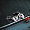 1pc Engraved Devil with Waving Gesture Sticker Interesting Pattern Vinyl Decal for Car Bumpers Trucks Vans Laptops Mugs Glasses