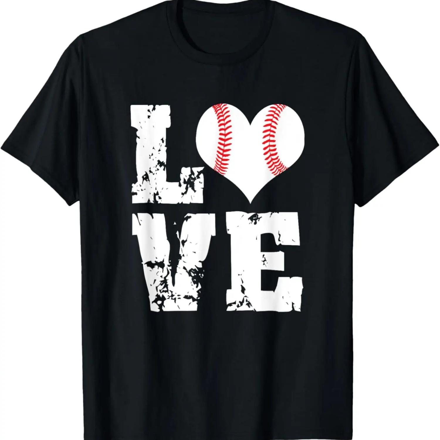 

ЛЮБОВЬ Бейсбол_ Милая бейсбольная футболка для мамы папы мальчиков девочек футболка XXXXXL чёрный