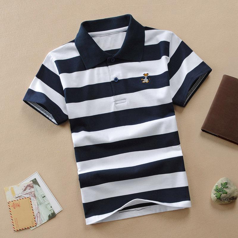 Children's Summer Polo Shirt - Pure Cotton, Short Sleeve, Ages 1-13, Customizable Lapel T-Shirt
