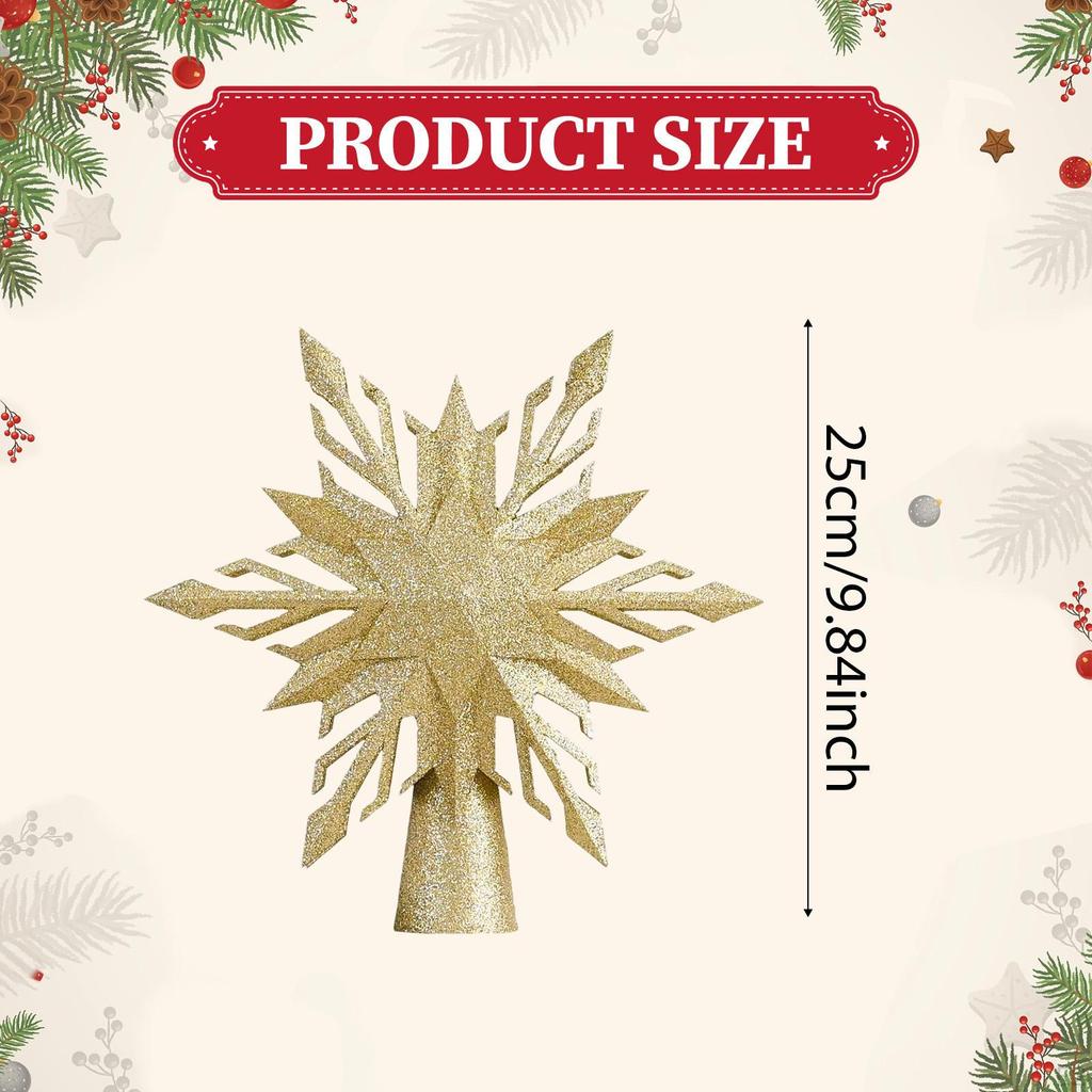 Christmas Tree Topper Projector Light Snowflake Holiday Decoration Bedroom Office Xmas Ornament